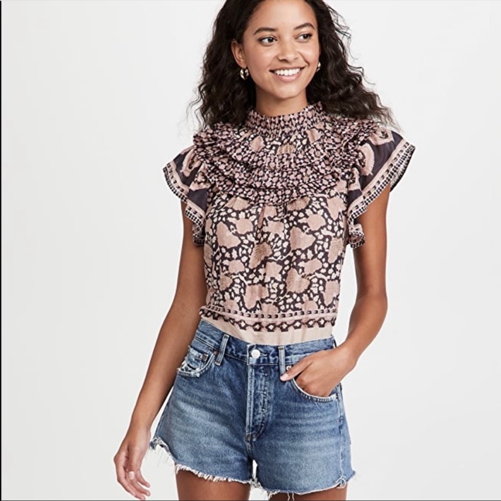 NEW Sea New York Margot Border Top in Lilac, Medium